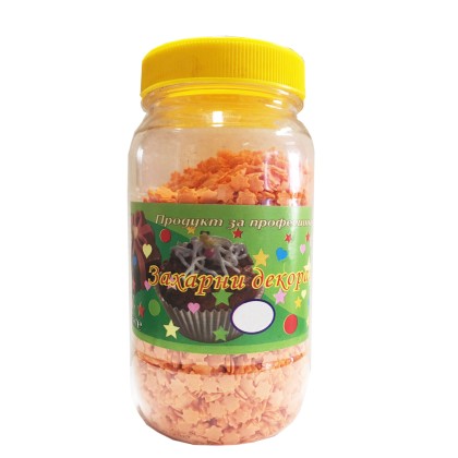 Захарна поръска "Звезди" - Оранжеви- 250гр