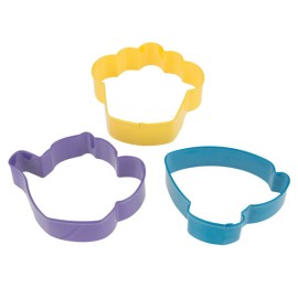 Комплект метални кутери "Чаша, кексче, чайник" - 3 елемента