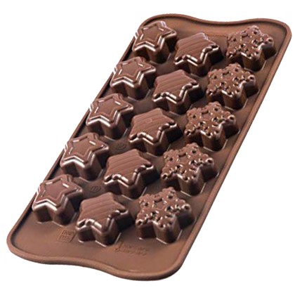 Силиконова форма "Коледни звезди"