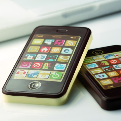 Напечатана форма за шоколад с трансфер "iphone"