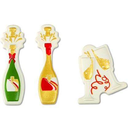 Напечатана форма за шоколад с трансфер "Шампанско и чаши"