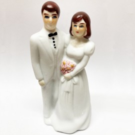 Сватбена фигурка - Брачна двойка - Бяла 10см