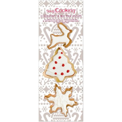 Комплект метални кутери "Елен, елха и снежинка"