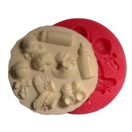 Силиконов калъп "Бебешки играчки - 7 елемента"