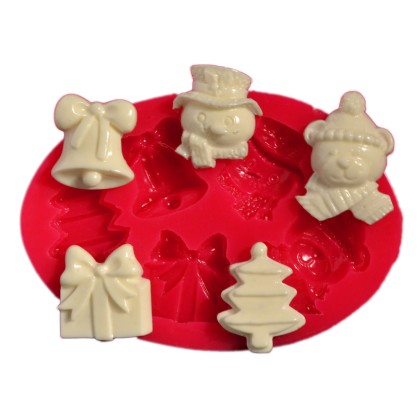 Силиконов калъп "Коледни фигурки - 5 елемента"