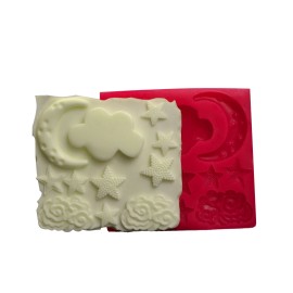 Силиконов калъп "Облаци, звезди и луна"