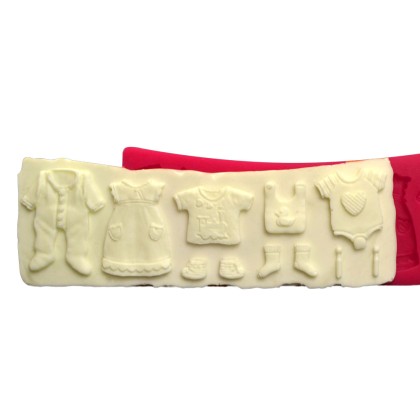 Силиконов калъп "Бебешки дрешки - 11 елемента"