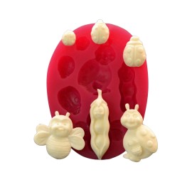 Силиконов калъп "Калинки, пчела и грахче"