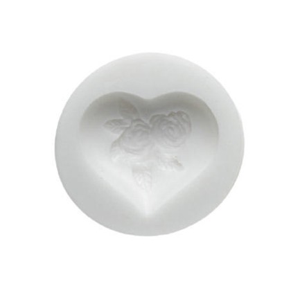 Силиконов калъп "Сърце с букет от рози"