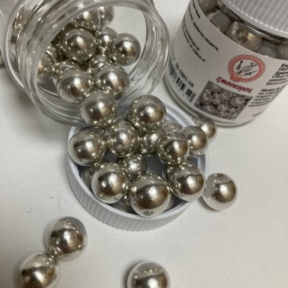 Захарна поръска "Перли" 10мм - сребърни - 35гр