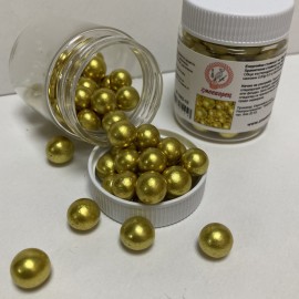 Захарна поръска "Перли" 10мм - златни - 35гр