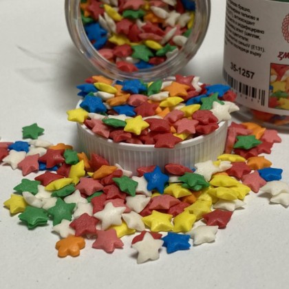 Захарна поръска "Звезди" - шарени - 35гр