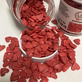 Захарна поръска Сърца" - червени - 35гр