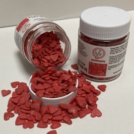 Захарна поръска Сърца" - червени - 35гр