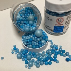 Захарна поръска "Перли" микс - сини - 45гр