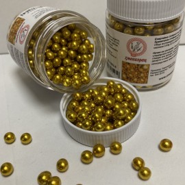 Захарна поръска "Перли" 5мм - старо злато - 50гр