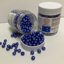 Захарна поръска "Перли" 5мм - тъмносини - 50гр