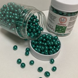 Захарна поръска "Перли" 5мм - зелени - 50гр