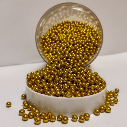 Захарна поръска "Перли" 5мм - златни - 500гр