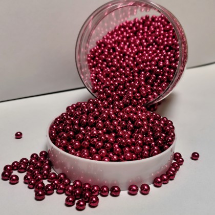 Захарна поръска "Перли" 5мм - розови - 500гр
