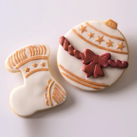 Комплект кутери с ежектор "Коледно чорапче и топка за елха" - 2 елемента