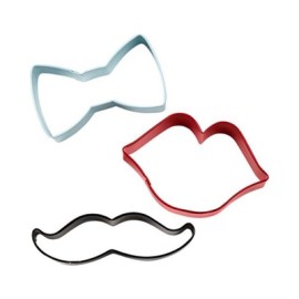 Комплект метални кутери "Папионка, мустаци и устни"