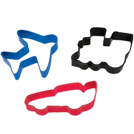 Комплект метални кутери "Формула 1, самолет и влак" - 3 елемента