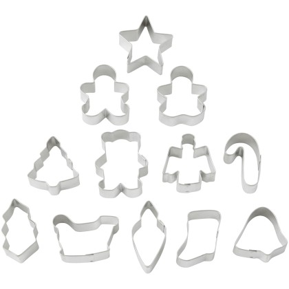 Комплект метални кутери "Нова година" - 12 елемента