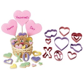 Комплект метални кутери "Сърцa асорти" - 9 елемента