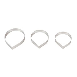 Комплект метални кутери "Листо на роза" - 3 елемента