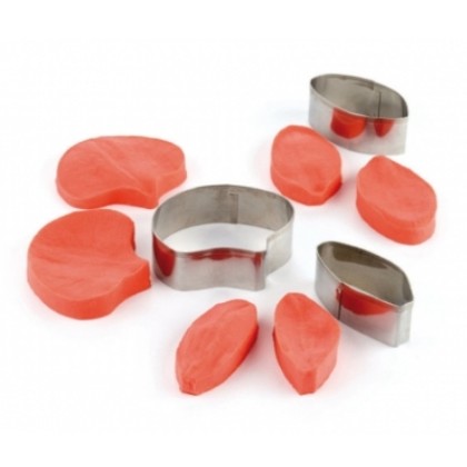 Комплект метален кутер със силиконови щампи "Орхидея" - 9 елемента