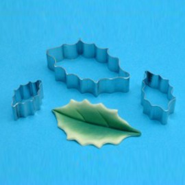 Комплект метални кутери "Новогодишно листо" - 3 елемента