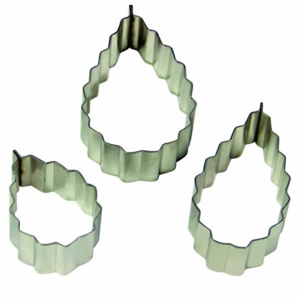 Комплект метални кутери "Къдраво листо от роза" - 3 елемента