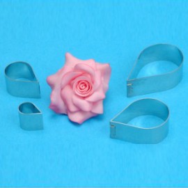 Комплект метални кутери "Венчелистче роза 2" - 4 елемента