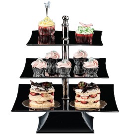 Поликарбонатна квадратна стойка "Черна" - 3 етажа