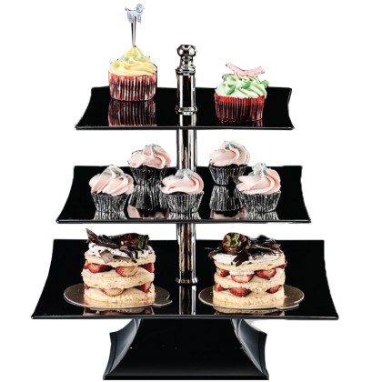 Поликарбонатна квадратна стойка "Черна" - 3 етажа