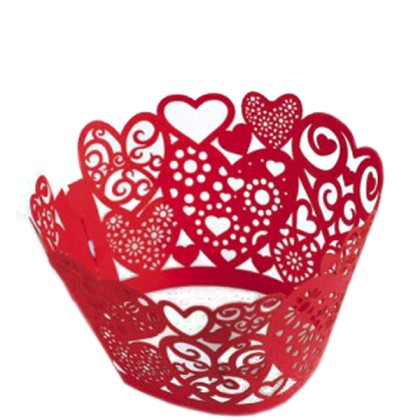 Кошнички за кексчета - червени сърца